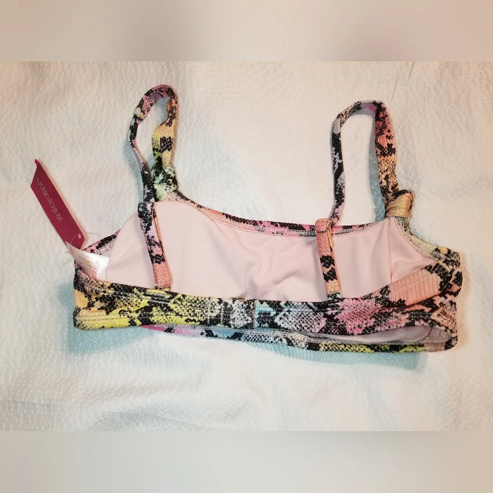 NWT MULTI COLOR REPTILE PRINT PADDED ADJUSTABLE STRAPS xs 00 - Picture 2 of 3